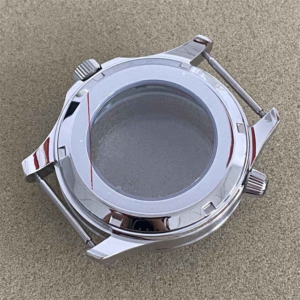 42mm NH35 Case Stainless Steel Sapphire Glass Clear Back Case Watch Parts for Seamaster 300 Seahorse NH36 Movement Accessories