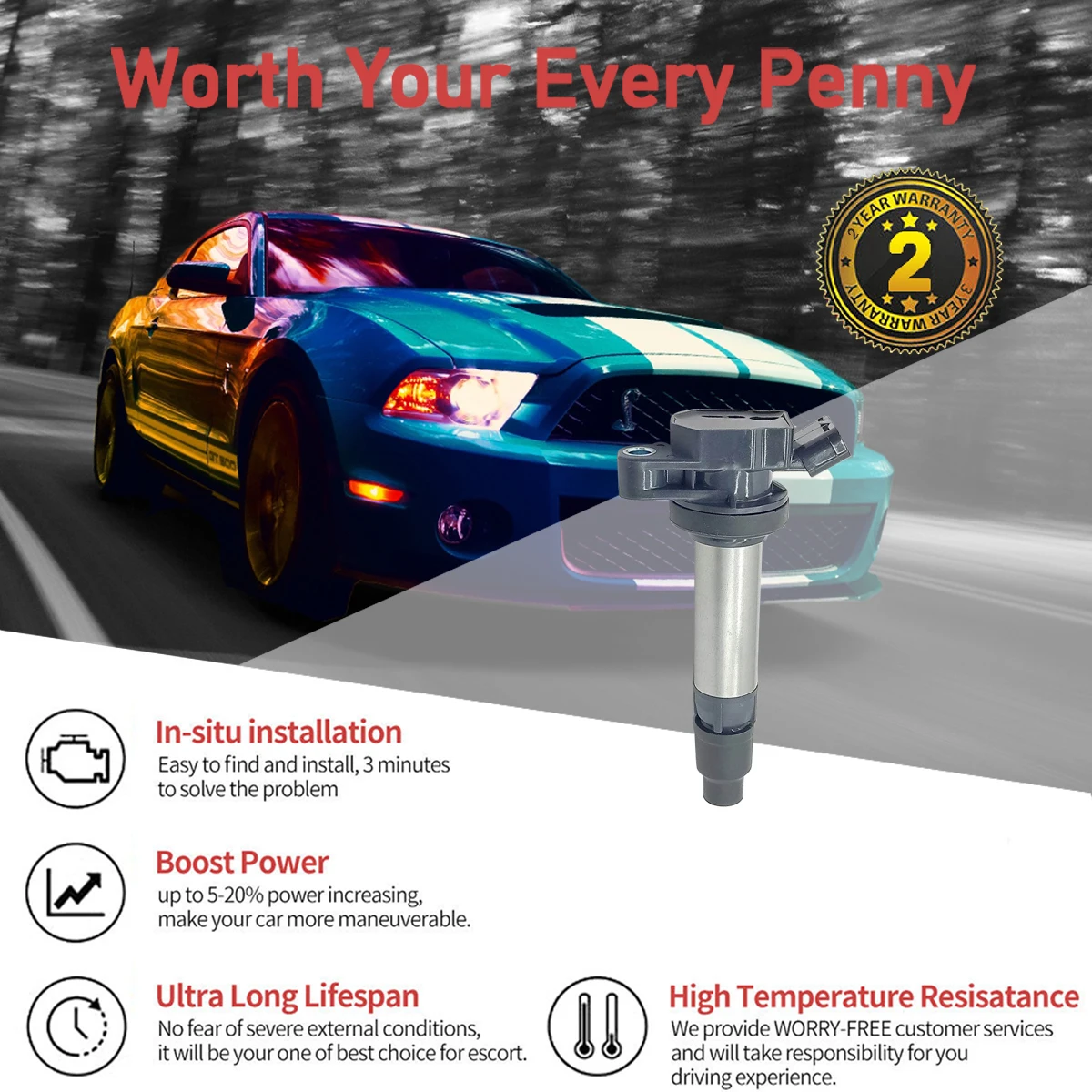360304028K 1/4pcs Ignition Coil Compatible With FAW OLEY SEDAN Xiali N5 N7 Weizhi Junpai D60 CX65 Jiabao V70 V80 BESTUNE B70 1.5