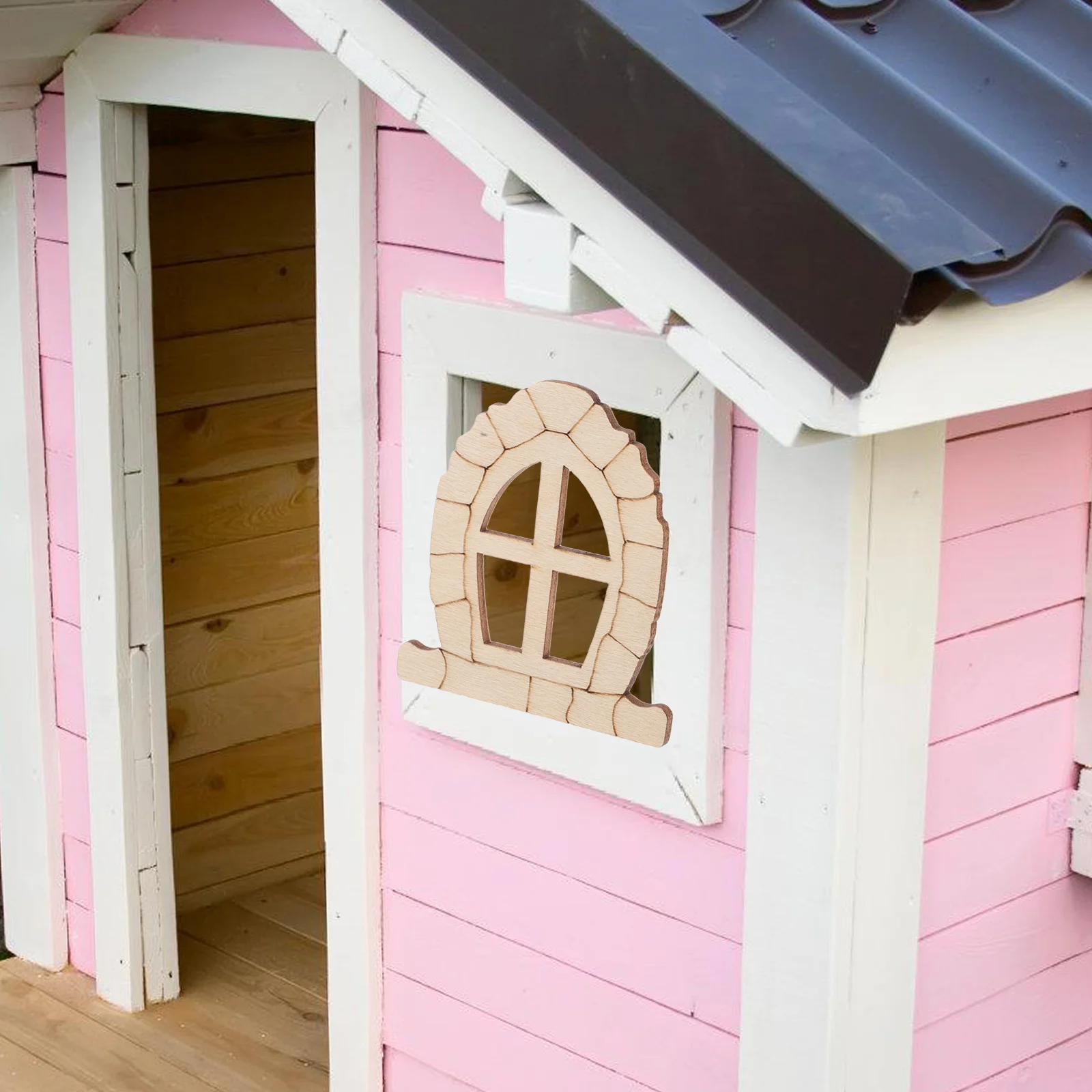 

25pcs Miniature Wooden Door Window Set Unfinished Diy Craft For Garden Patio Home Decor Ornament Supply Handicraft