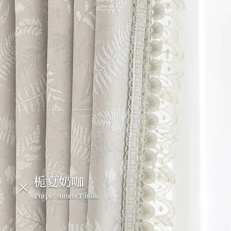 Fashion Champagne Luxury Modern Embossed Curtains for Living Room Dining Blackout Beige French Cream Elegant Tulle Custom Size