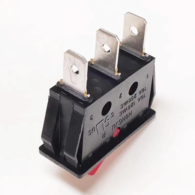 1~5pcs/lot Ship switch red with light R1-110-CPL-BR 3 pin 2 speed silver contact