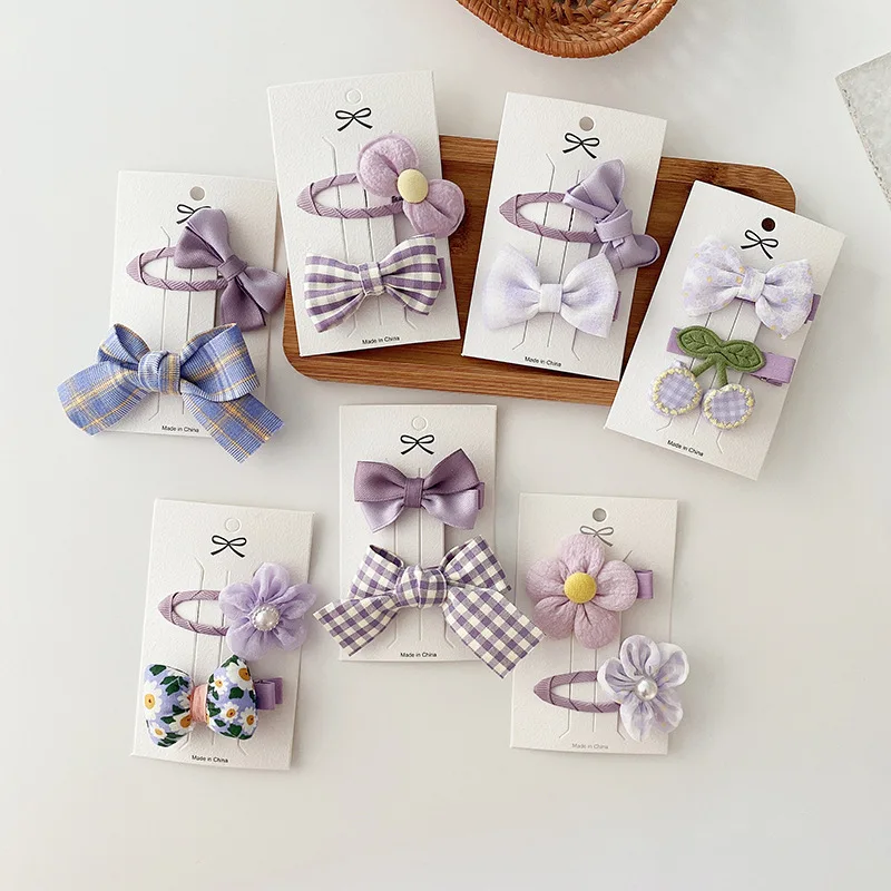 

Dreamy Purple Sweet Bow Hair Clip For Girls Hearts Versatile Youth Bangs Edge Accessory