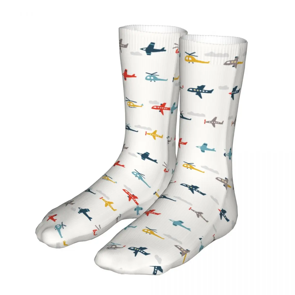 Compression Cartoon Planes Women Socks 2022 Men Bike Sock