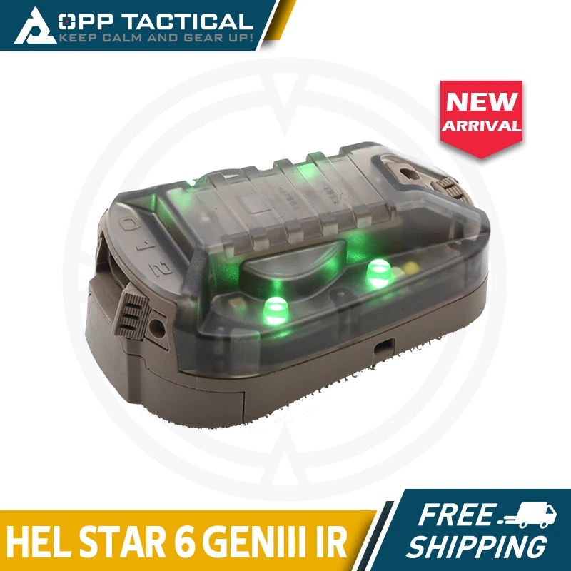 Hel Star 6 GenIII Green Light IR Strobe Light Military Helmet Light Survival lamp