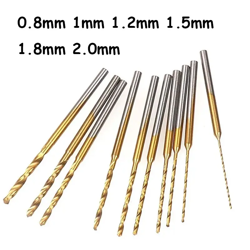 1pcs 0.8/1/1.2/1.5/1.8/2.0mm Micro Twist Drill Bit Tiny Drill Bit 2.35 Shank HSS Mini Engraving Drill Hole Drilling Tool