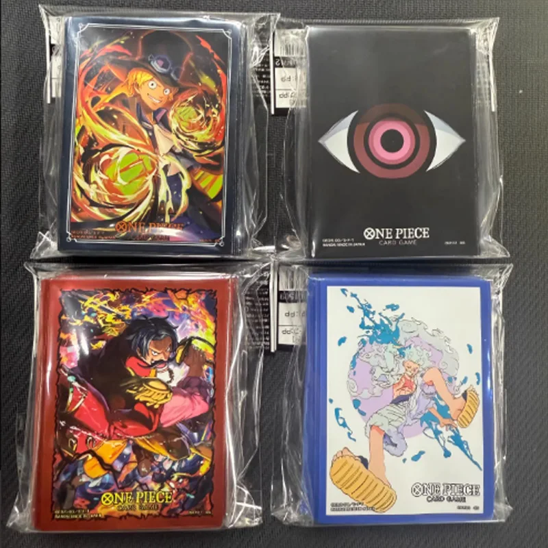 Bandai Hot Anime One Piece Opcg Card Sleeves Collection 70pcs Top Characters Nika Roger Imu Sabo Official Card Game Gift Toys
