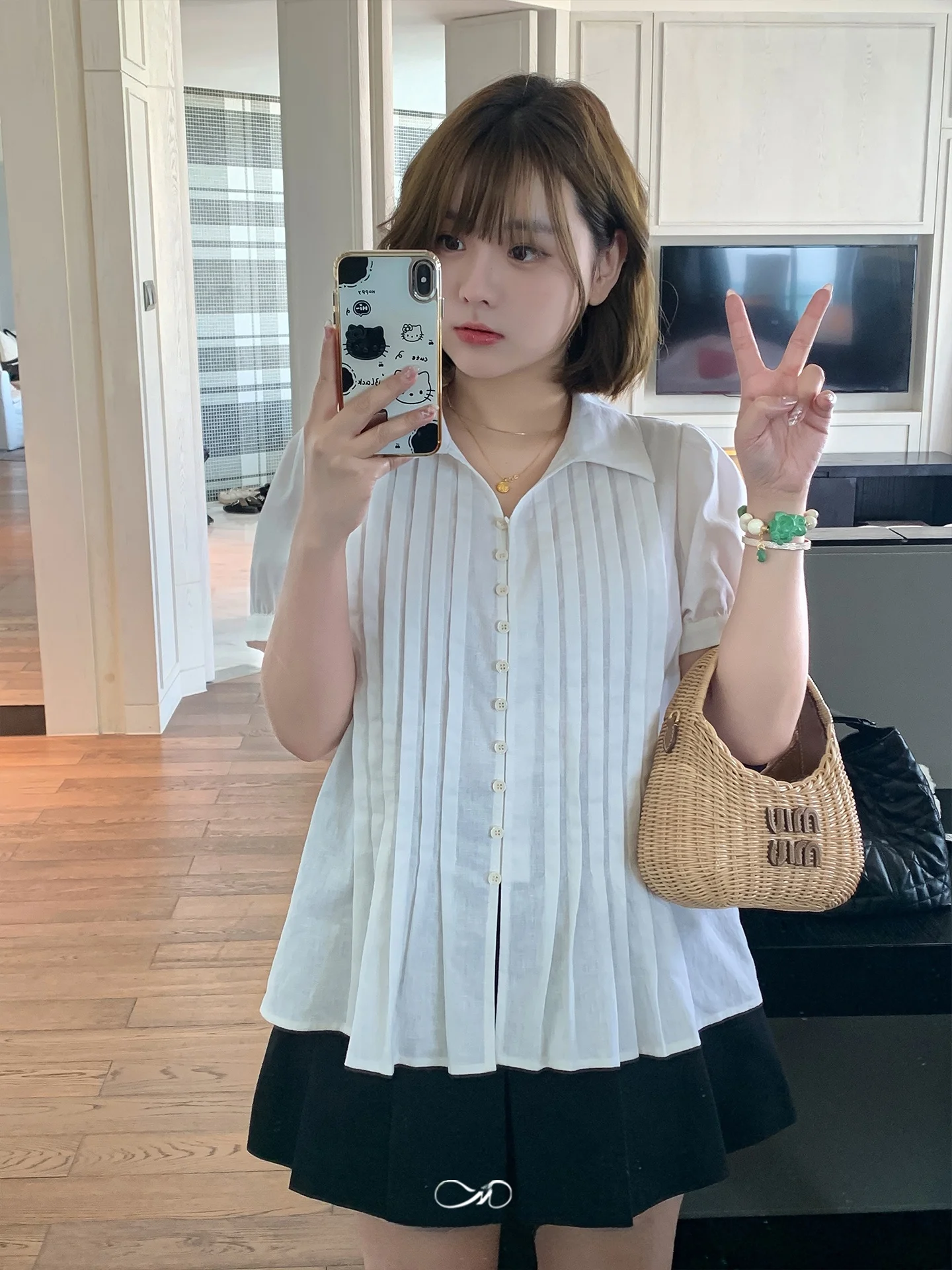 

Женская повседневная льняная блузка Maixi больших размеров с пышными рукавами, на пуговицах, с вертикальными складками, летняя, свободного кроя, с эффектом стройности