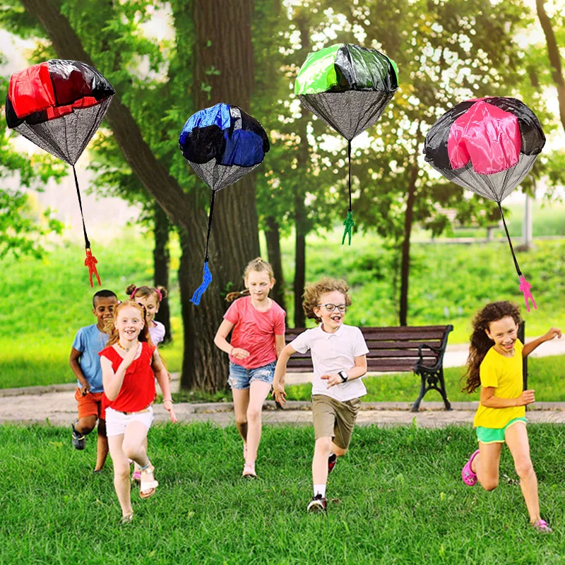 6pcs Hand Throwing Parachute Kids Outdoor Funny Toys Fly Parachute Sport Educational Games With Mini Soldier Toy Kids Boys Gift