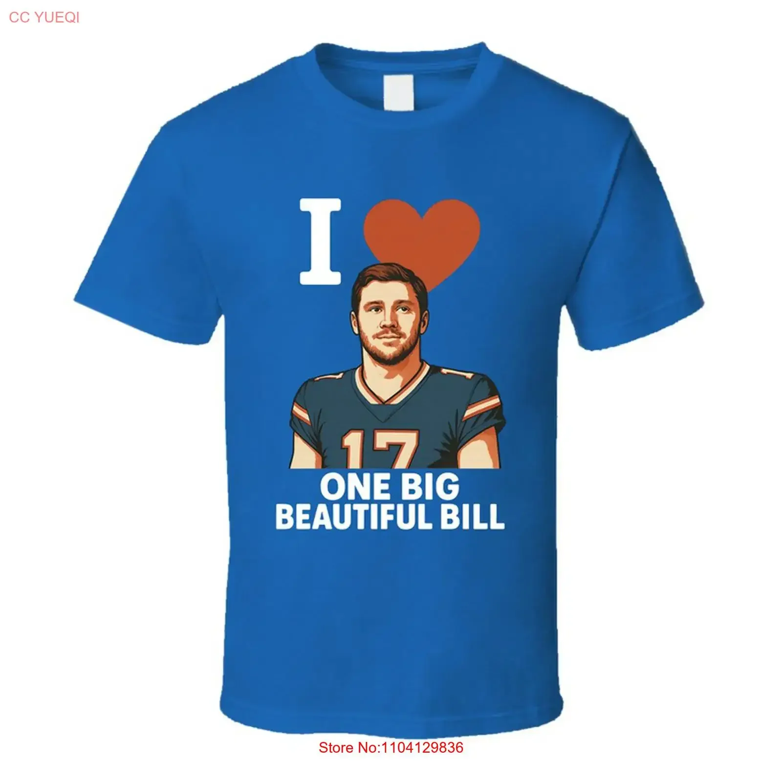 I Heart Love One Big Beautiful Bill Josh Allen Parody T Shirt vintage Washed designer clothes Breathable Versatile Slightly