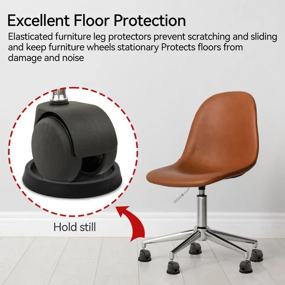 Round Rubber Anti Slip Caster Cup Anti-Skid Portable Furniture Stoppers Quick Install Protect Carpet Rubber Couch Stoppers