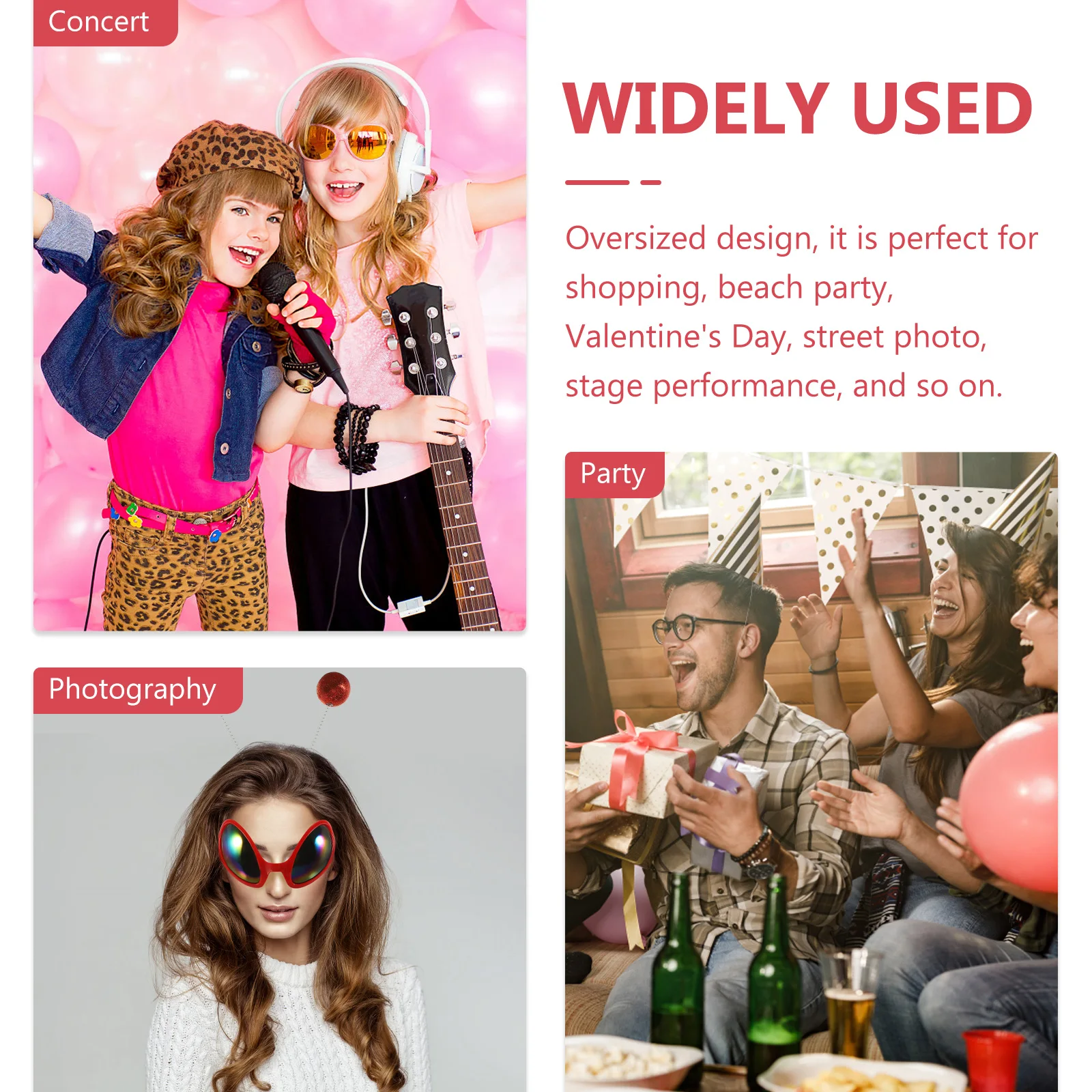 

1 set Headband Glasses Set Green Red Black Silver Colors Adult Party Supplies Plastic Sunglasses Costume Accessories