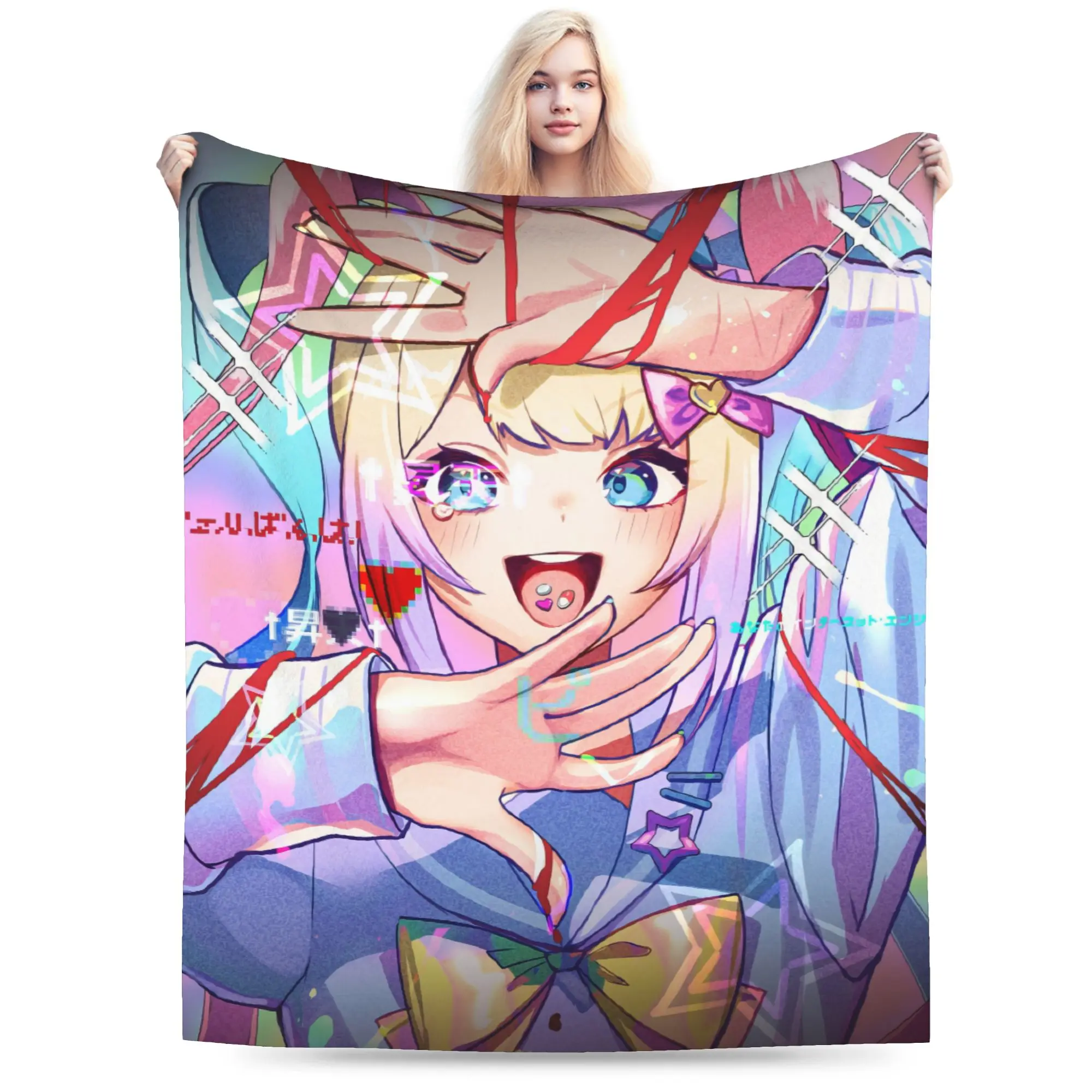 Needy Streamer Overload KAngel Blanket Flannel Decoration  Breathable Super Warm Throw Blankets for Bed Office Bedspreads