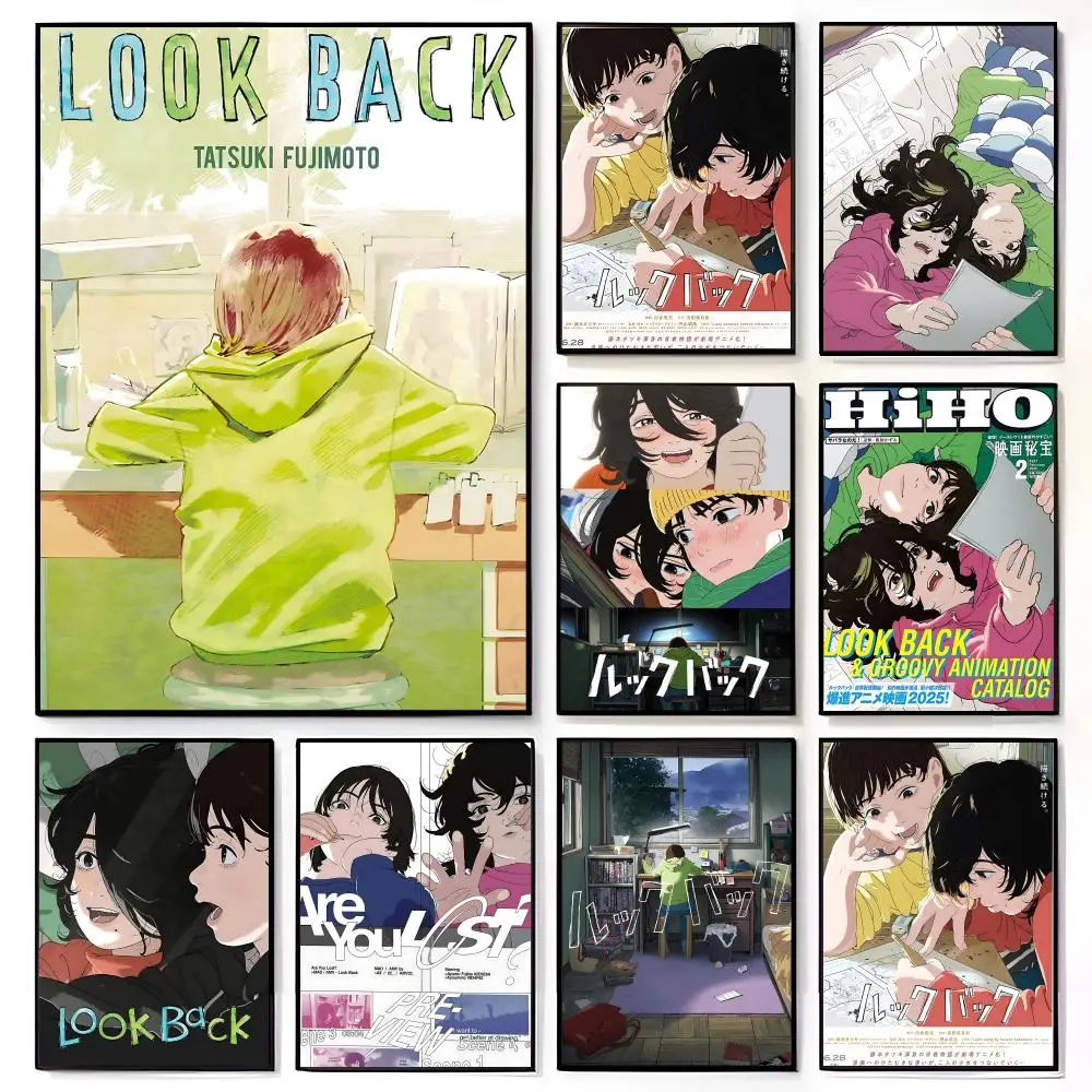 Reflective Monochrome L-Look Back Manga Creator Emotional Art Poster American Film Mural Home Childrens Room Wall Decor Print