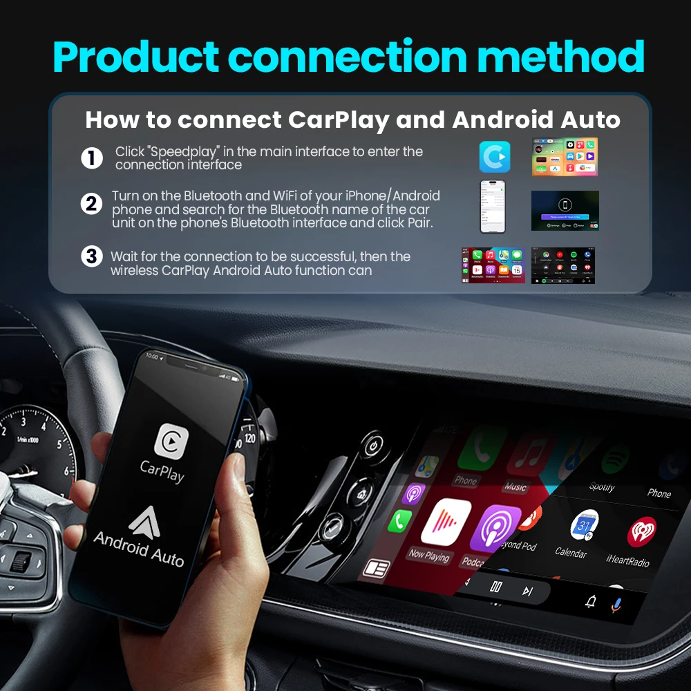 أندرويد 14 CarPlay HDMI مخرج Ai Box لاسلكي CarPlay أندرويد أوتو لنيتفليكس يوتيوب لأودي بنز مازدا تويوتا VW