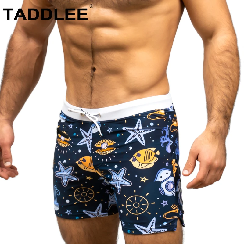 Taddlee Brand Swimwear Men's Sexy Swimsuits Swimming Boxer Briefs Bikini Surfing Trunks with Pockets Boardshorts Sexy Swim Bikin