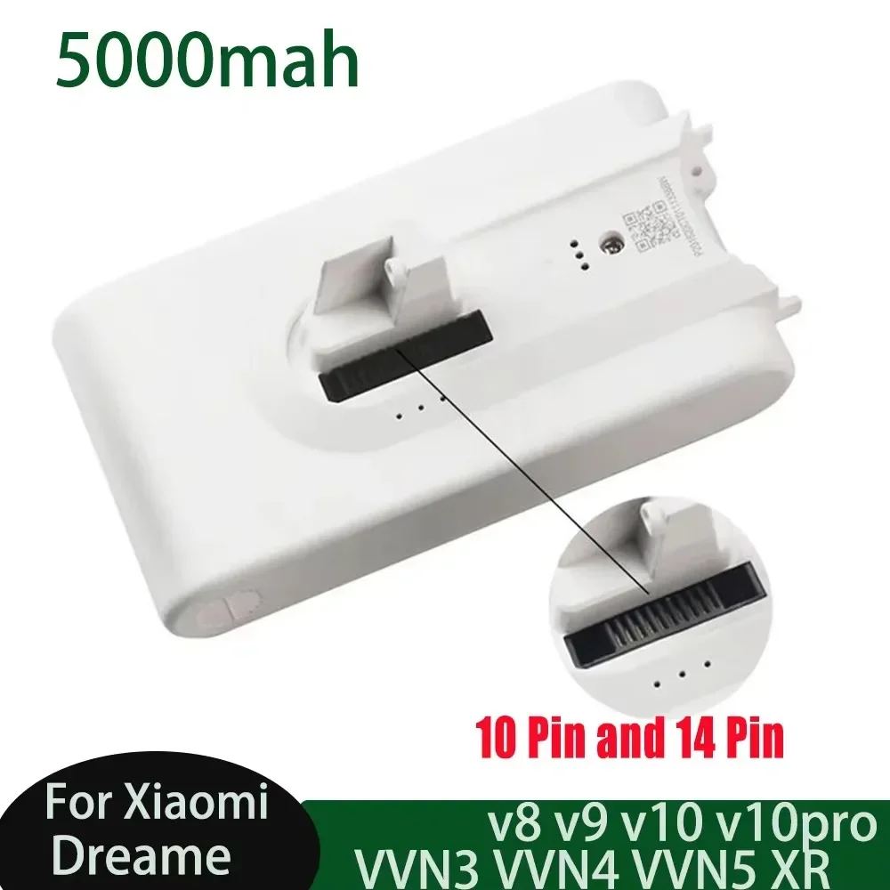 (5000mAh)Replacement Vacuum Cleaner -Spare Battery for Xiaomi Dreame V8,V9,V10,V10Pro,VVN3,VVN4,VVN5,XR Lithium Ion Battery