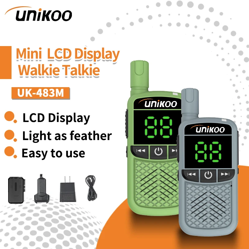 

4 PCS UNIKOO UK483M LCD Display Walkie Talkie Mini Portable Handheld Radio Comunicador Long Range Kids Walkie Talkies