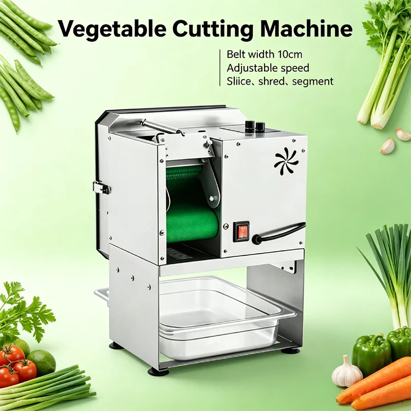 High Efficiency Vegetable Cutter Machine Dual Speed Electric Stainless Steel Convenient Quick Machine For Kitchen Shop