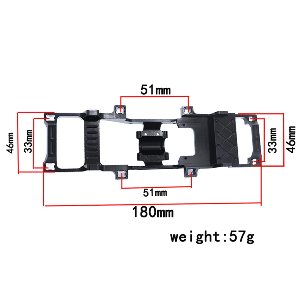 RCGOFOLLOW 1pcs Aluminum Alloy Strong Car Frame For 1/24 Chassis Frame FMS FCX18 FCX24 RC Car Part RC Car Accessories Titanium