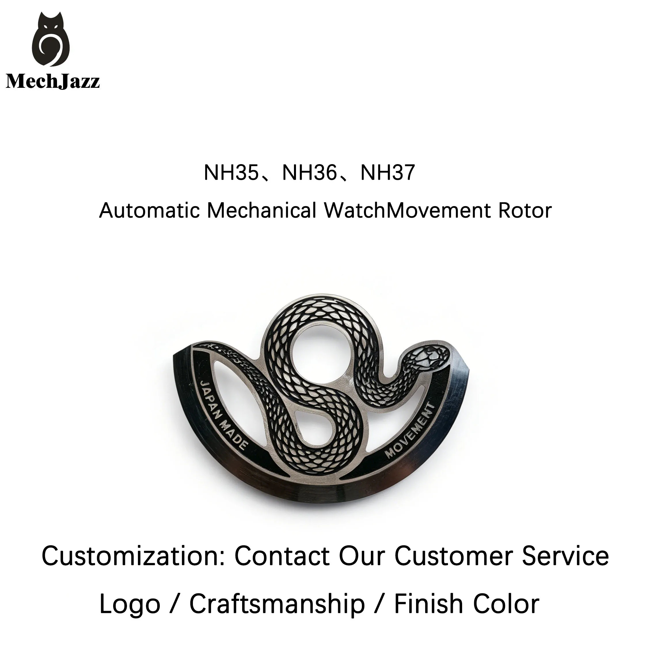 Snake Pattern Skeleton Rotor Oscillating Weight for Seiko NH34/NH35/NH36/NH37/4R/6R NH Series Watch Movement Replacement Parts