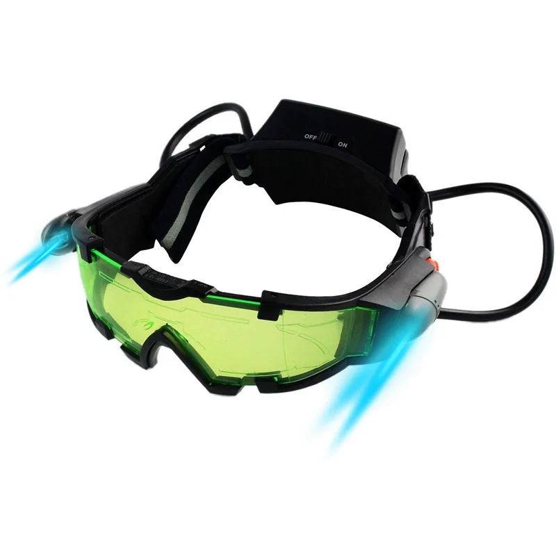 2X Night Vision Goggles Adjustable Kids LED Night Goggles For Racing Bicycling Hunting To Protect Eyes Children Gift