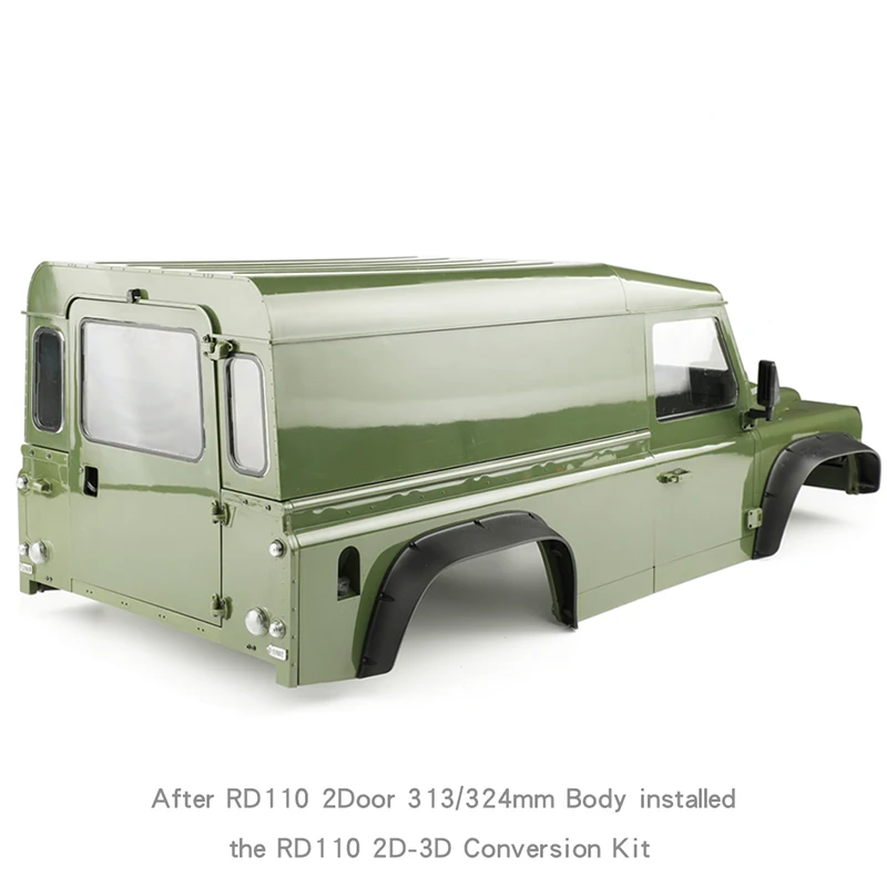 3 Door Kit Rear Cabin Side Door for 1/10 RC Crawler Car Traxxas TRX4 Defender RD110 2 Door Pickup Truck Van Off-Road Body Parts