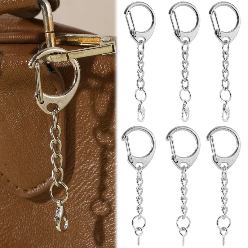 Mini C Shaped Metal Snap Hook Keychain DIY Jewelry Making Keyring Connection Clasp Trendy Bag Hanging Ornament Key Accessories