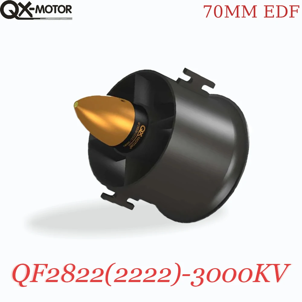 QX-Motor 6 Blades Ducted Fan 70MM EDF With QF2822 3000KV Brushless Motor FOR FMS / Freewing Remotely Control Aircraft Model Part