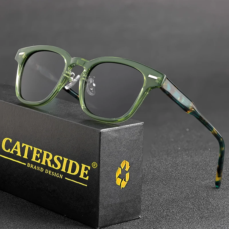 CATERSIDE Retro Square แว่นตากันแดดโพลาไรซ์ผู้ชาย TR90 กรอบแว่นตากันแดดคุณภาพสูงสําหรับผู้หญิงขับรถตกปลาปาร์ตี้แว่นตา