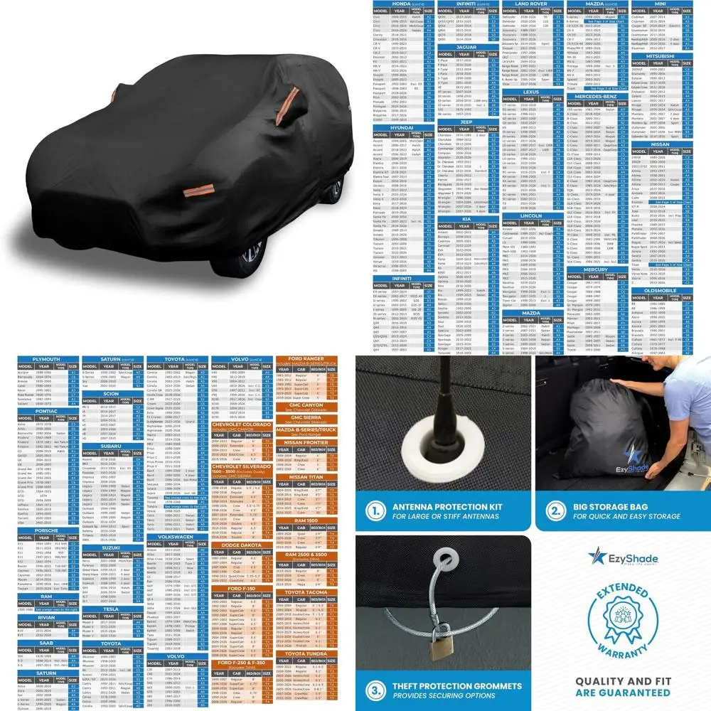 

All-Weather 10-Layer Waterproof SUV Car Cover, Size S2, Fits Rav4 & CRV, Black, Outdoor Full Exterior Protection