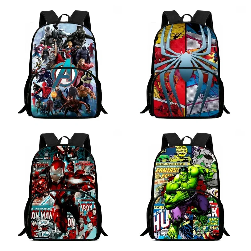 School Backpack with Front Pocket,Cartoon MARVEL SERIES School Bags for Boys Girls,Durable Kids Backpack for Pupil Students