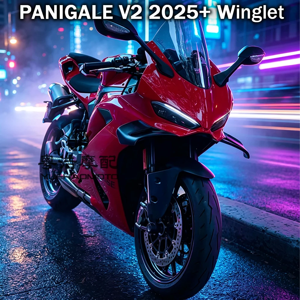 Für DUCATI Panigale V2 Motorrad-Winglet Frontspoiler Unterer Spoiler Unterlippe DOWNFORCE NAKED FRONTAL SPOILERS Panigale V2 2025+