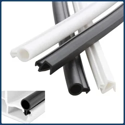 1/2/5Meter Silicone Sealing Strip Bridge Aluminum Alloy Door Windows Soundproof Windproof Waterproof Card Slot Type Weatherstrip
