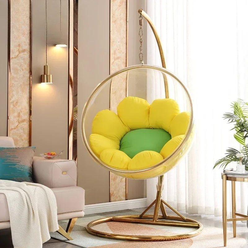 Internet celebrity glass ball swing transparent bubble chair balcony hemispherical hanging chair indoor living room acrylic