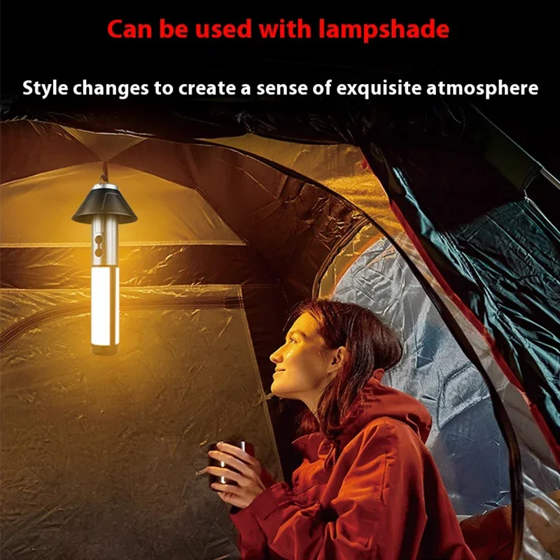 Rechargeable Outdoor Camping Light Tent Lamp Portable Foldable Flashlight Emergency Power Bank Work Floodlight