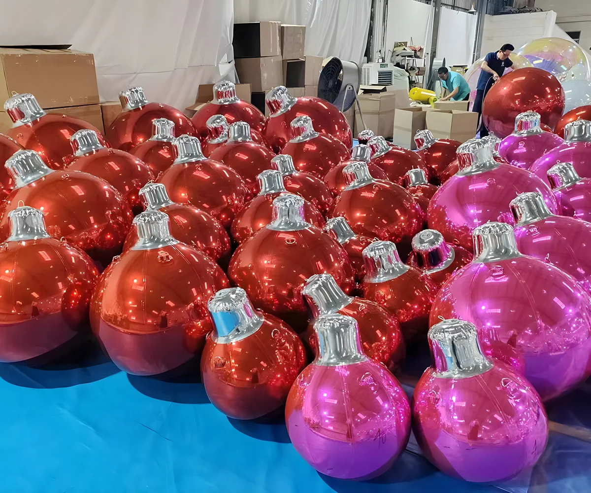 Balão de espelho gigante ao ar livre brilhante pvc bolas de natal inflável bola de espelho personalizado jumbo bola de natal ornamentos festa