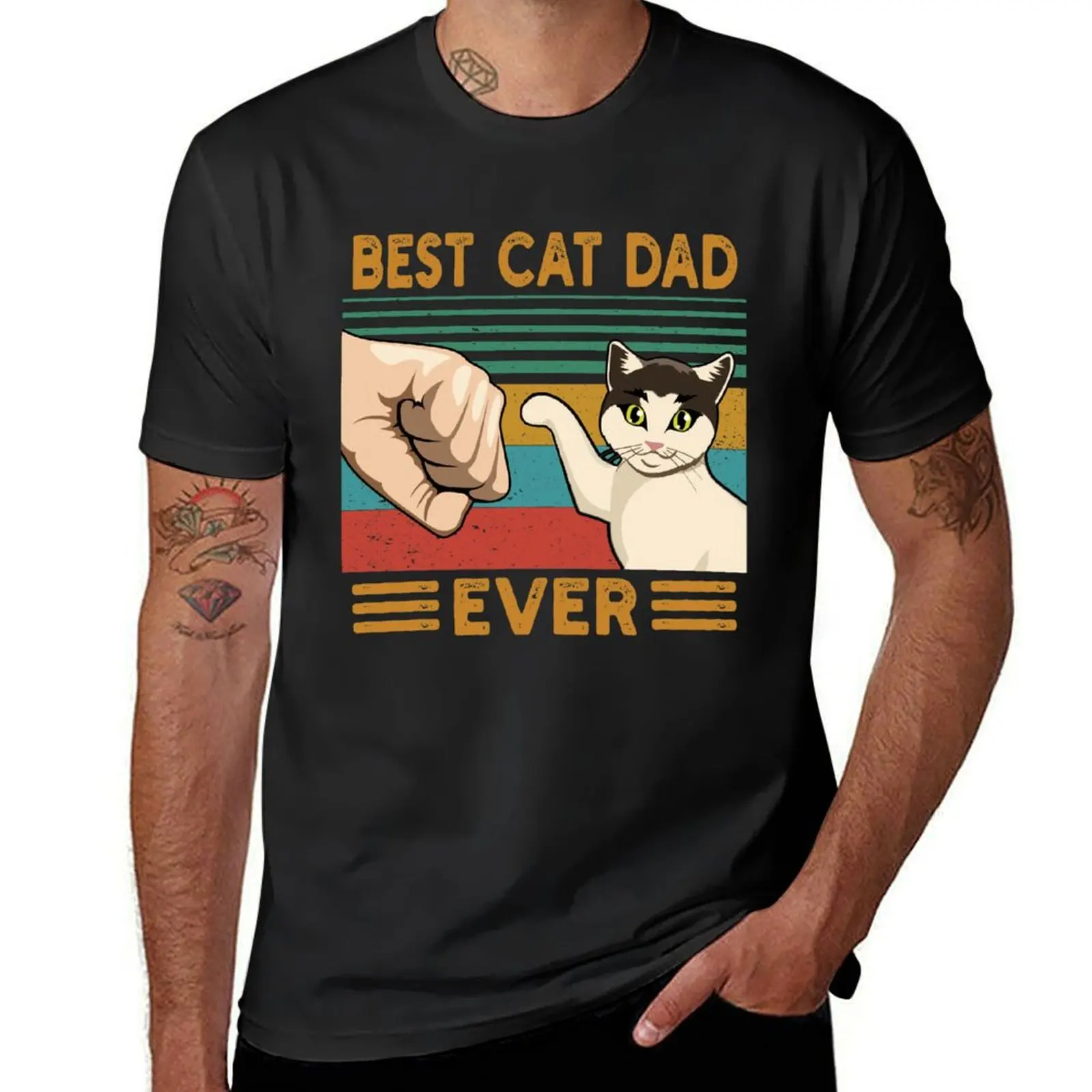 

Best Cat Dad Ever T-Shirt cute clothes funnys tees plus size tops oversized t shirts for men