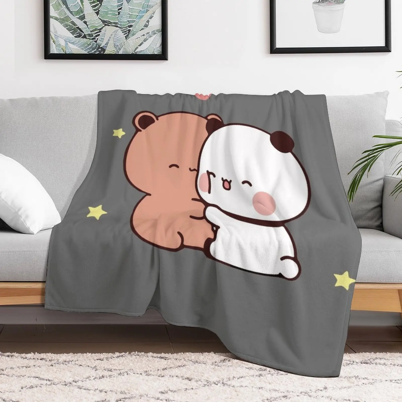 DuDu Bear and BuBu Panda’s Love?? Throw Blanket