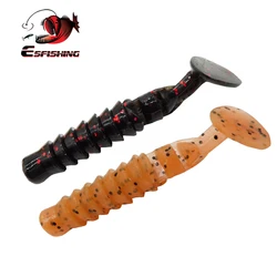 ESFISHING Fishing Lure Blggle 5cm 1.5g 10pcs Bass Fishing Soft Silicone Bait Tackle Pesca Leurre Isca T Tail Shad Lures Sinking