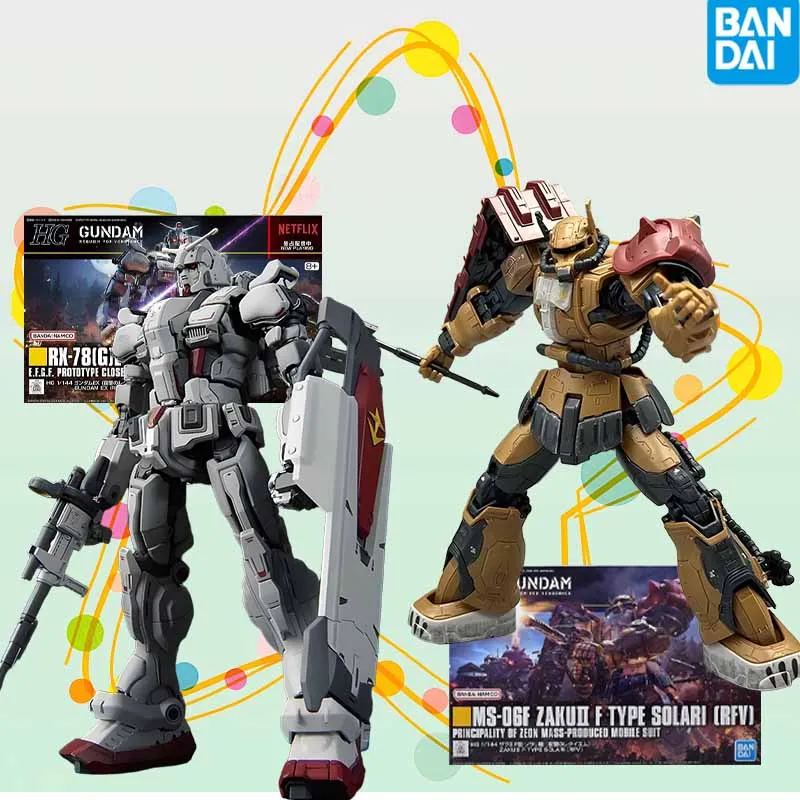 high-quality-in-stock-bandai-original-gundam-hg-series-gundam-ex-ms-06f-zakuii-1-144-anime-action-figure-assembly-model-toys
