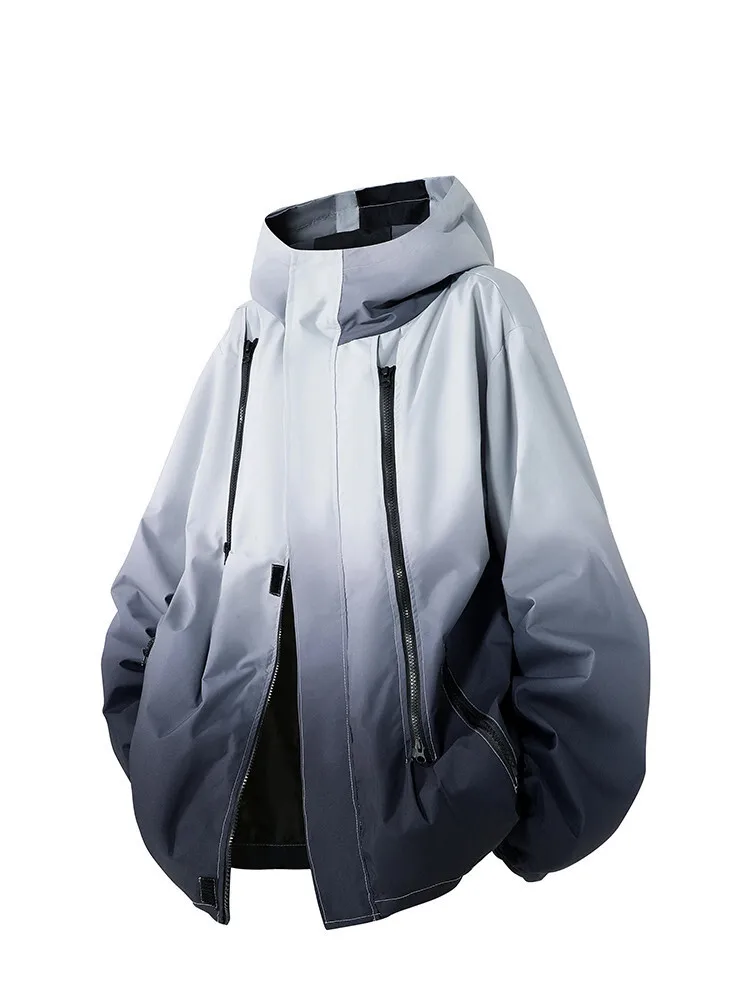 American Gradient Jacket For Men's Spring And Autumn Casual Loose Outdoor Windproof Splash Proof Assault Suit Man Coat Trench