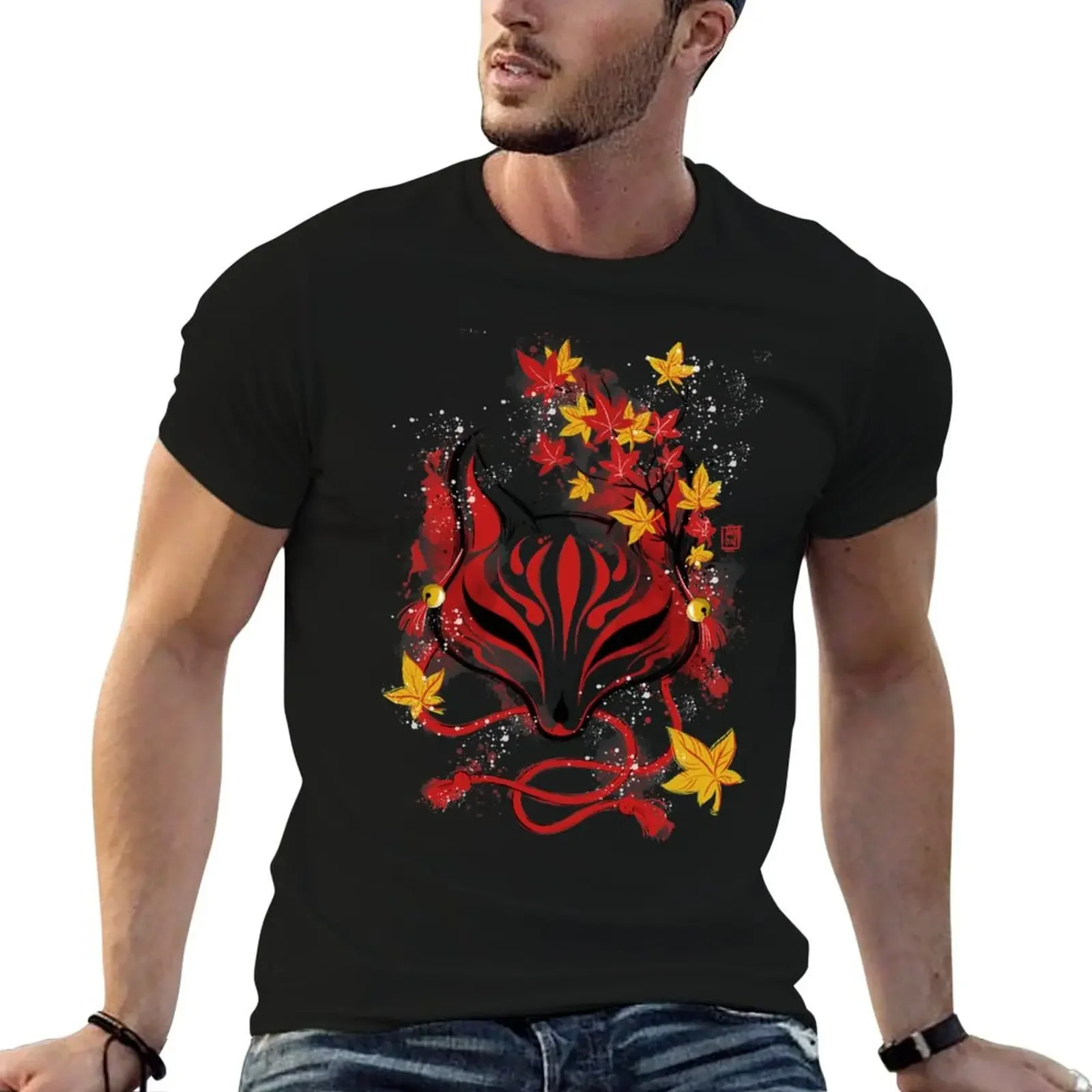 

Autumn Kitsune T-Shirt sports fans cotton graphic tees men graphic t shirts