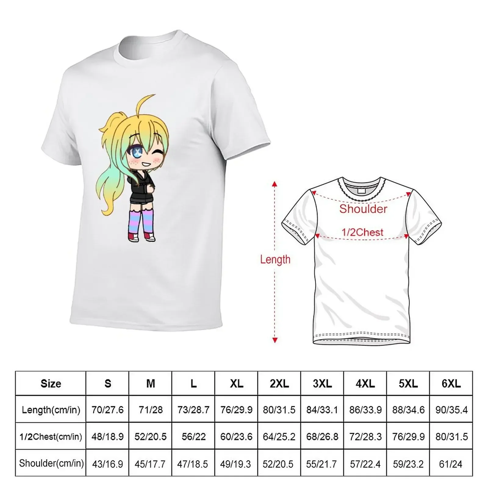 Gacha Life Girl with Cute GLMM Gacha life series. T-Shirt anime figures tees cheap stuff mens graphic t-shirts