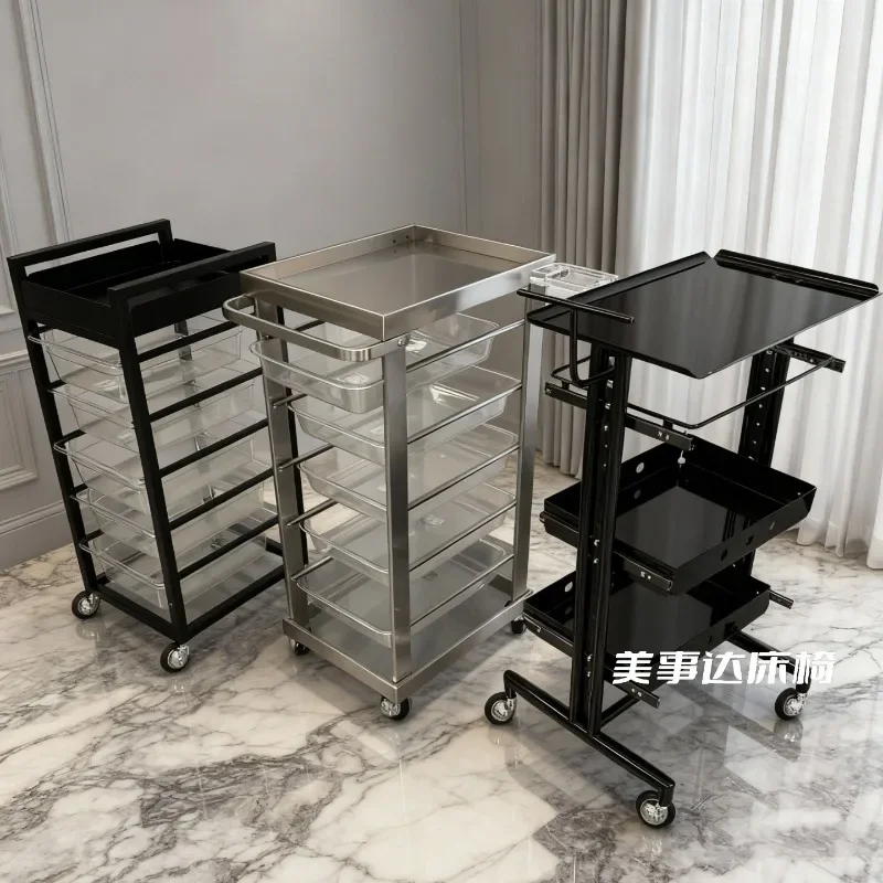 Stainless steel rack for hair salon, barber shop, barber shop storage, folding cart, tool cabinet display rack