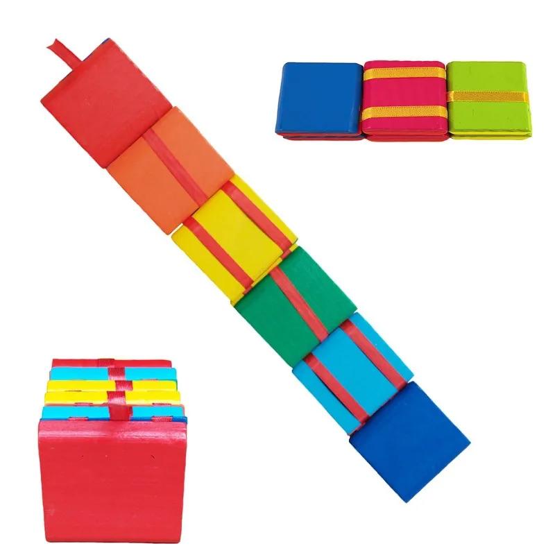 Children's Wooden Educational Color Cognitive Toy Flipping Visual Error Toy Magic Show Flipping Building Blocks