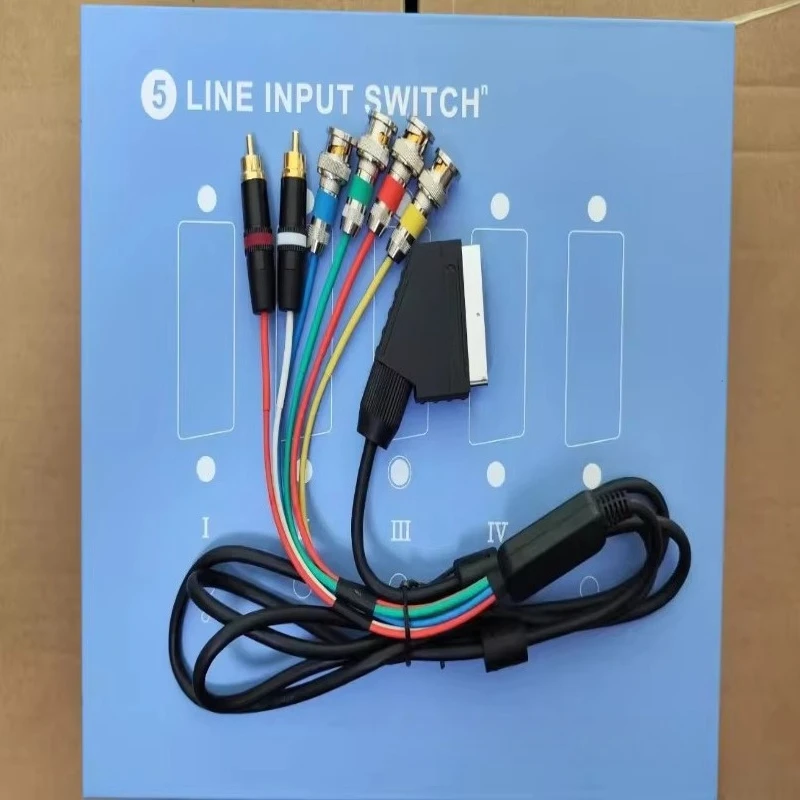 European SCART or Japanese RGB21 female head to BNC, color supervisor uses broom head line