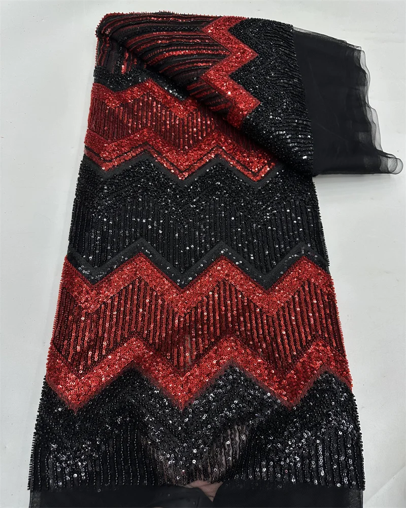 Africa nigeriano in rilievo francese maglia di pizzo con paillettes di alta qualità 2025 ricamo pizzo paillettes pizzo per abiti da sposa donne