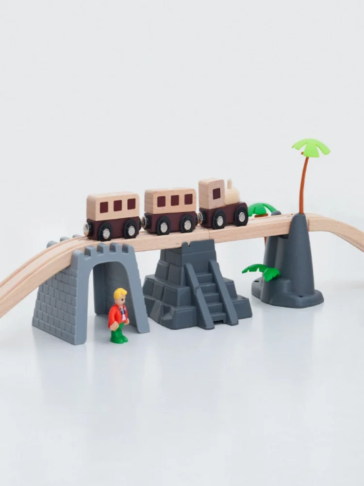 Nouveaux Piers de pont, accessoires de voie de Train ferroviaire en bois adaptés à toutes les marques, jouets éducatifs pour enfants