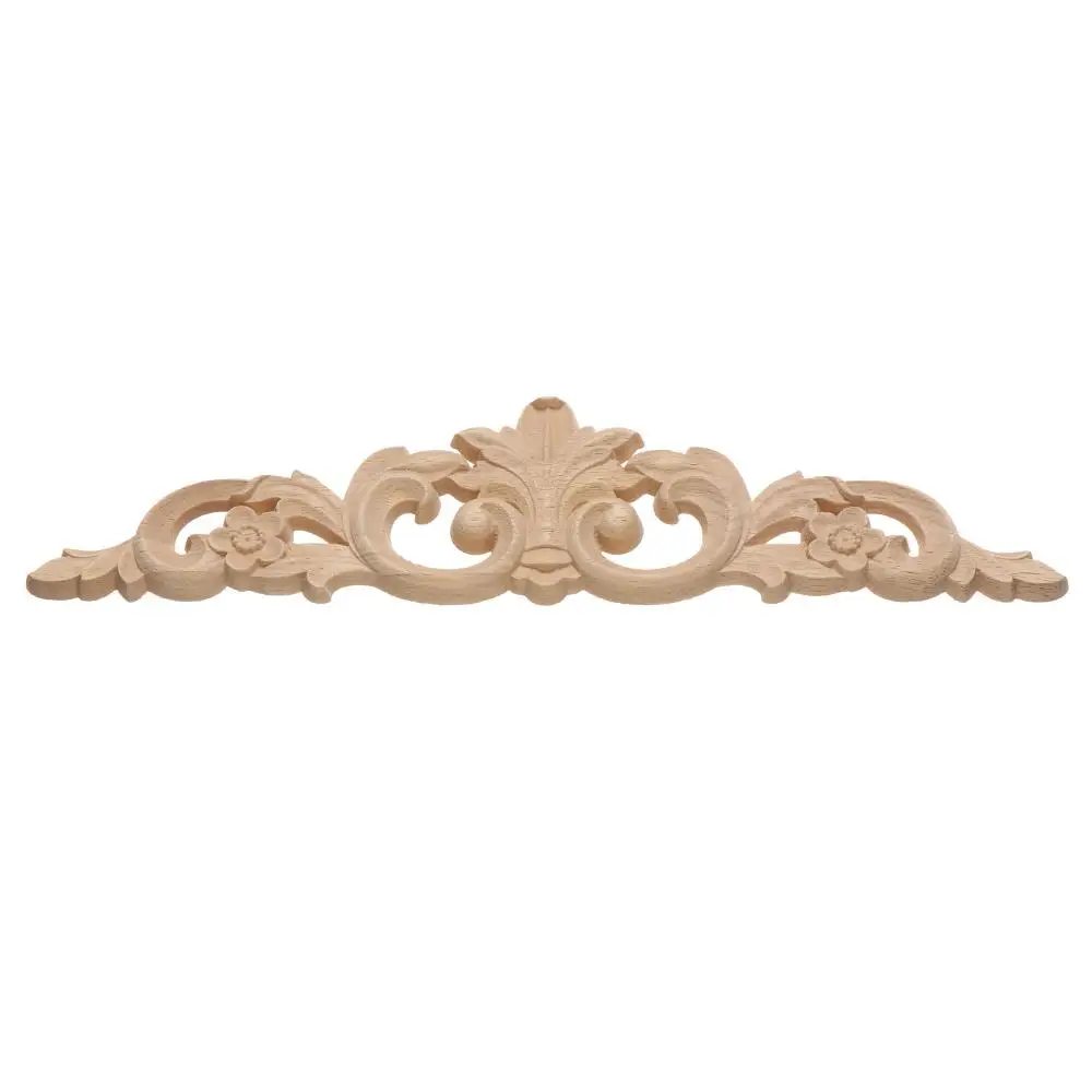 Wall Door Decoration Furniture Parts wooden Figurines Crafts Woodcarving Decorative Wood Carved Corner Appliques Frame