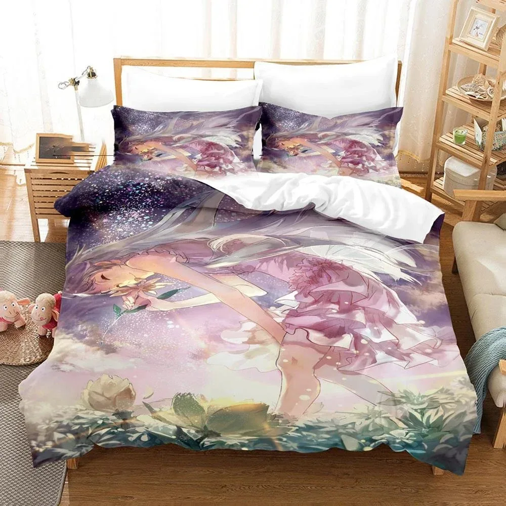 

Anime Anohana Honma Meiko Bedding Set 3D Printed Suitable for Bedroom Duvet Cover Set With Pillowcases Kids Home Textile
